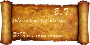 Böcskey Tatjána névjegykártya
